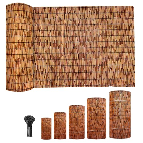 Cerramiento de Cañizo Natural Protector Visual y Privacidad, Valla Cañizo Exterior Ocultación y Decoración para Balcón, Jardín y Patio, Rollo Cerca Pantalla de Privacidad