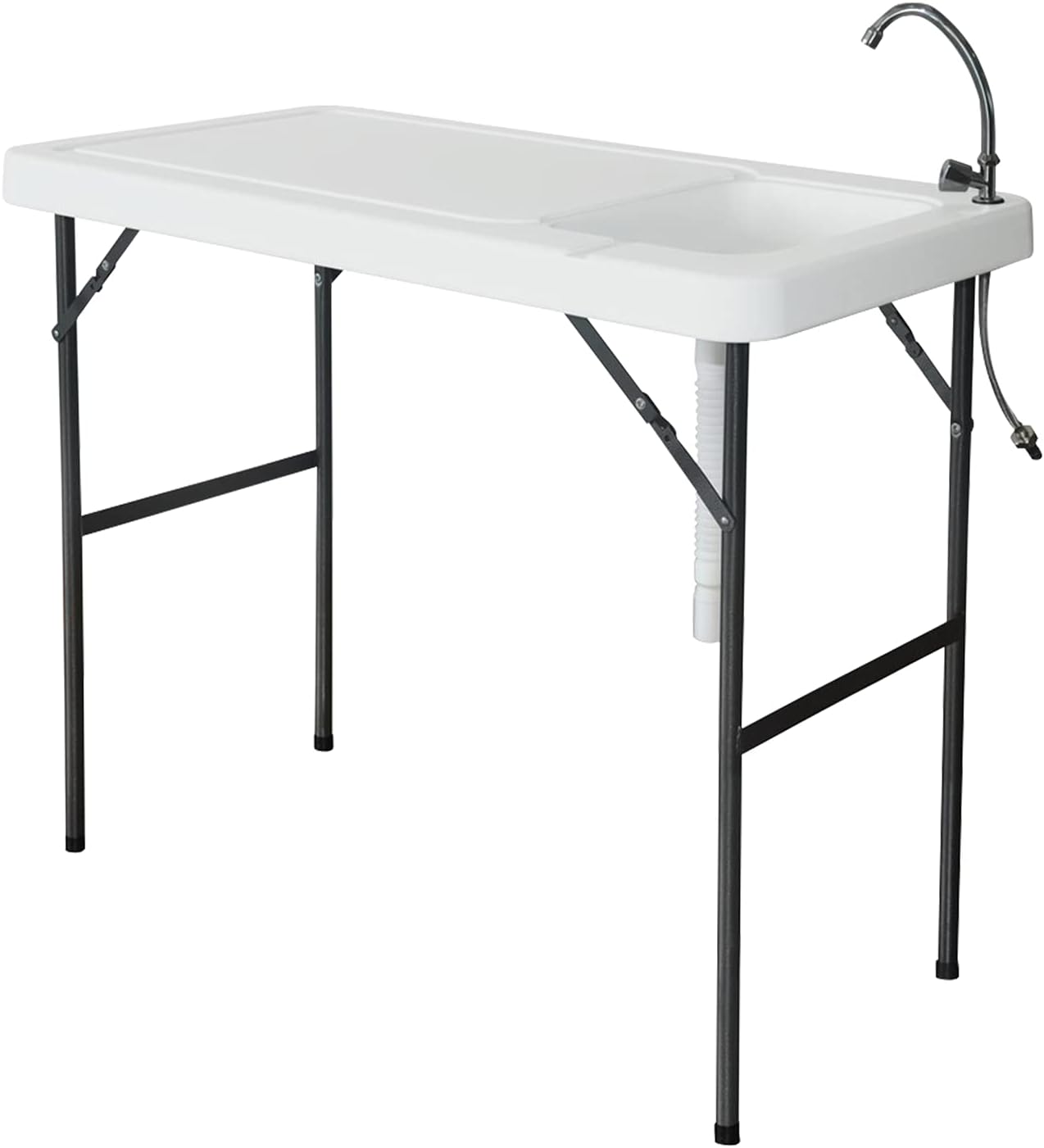 Removable Picnic Table, Folding Portable Fish Fillet & Hunting & Cutting Table for Outdoors, Events, Beach, Camping with Sink Faucet