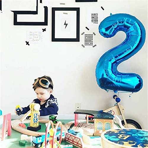 Jrzyhi Ballonnen, cijfers, luchtballon, 12e verjaardag, blauw, reusachtige folieballon, getal 12 heliumnummer, grote XXL… - Afbeelding 8
