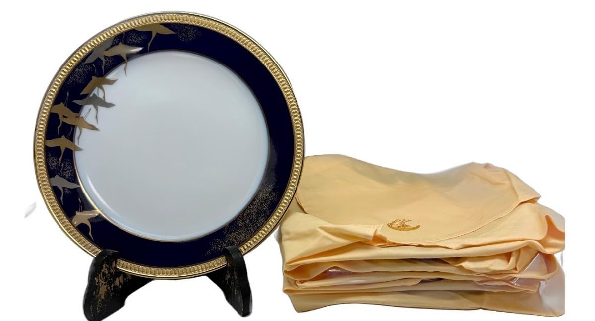 大倉陶園　加山又造　千羽鶴　1990 鳳琳洋食器　フィッシュプレート　6枚セット 大倉陶園 加山又造 千羽鶴 1990 鳳琳洋食器 フィッシュプレート 6枚セット