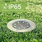 Joomer 12 Stück Solar Bodenleuchten Aussen, Solarleuchten für Garten Außen mit 8 LEDs, 3000K Warmweiß Wasserdicht Led Solar Gartenleuchten, Solarlampen für Außen Rasen Auffahrt Gehweg Patio