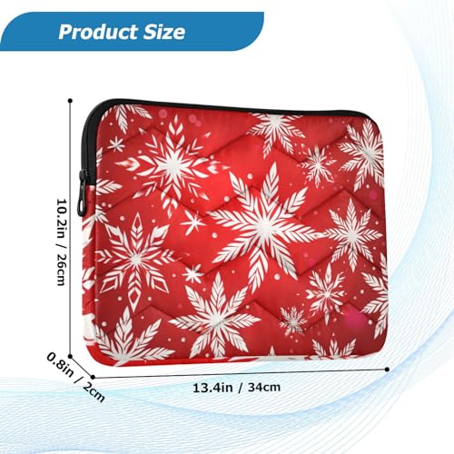 Funda para portátil 13-14 pulgadas impermeable roja con copos miniatura 3