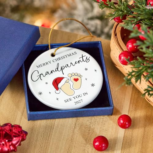 Image of Grandparents Gifts Pregnancy Announcement Ornament for Grandma,Grandpa