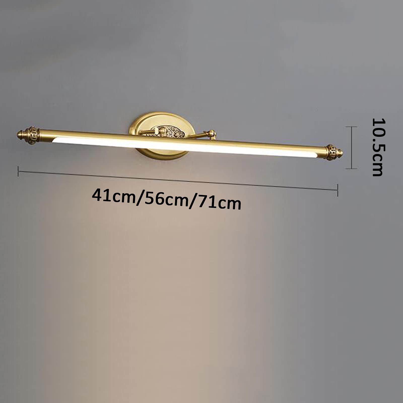 Iluminación de tocador Lámpara de Espejo cosmético Retro Luz de Maquillaje Espejo de baño de tocador Luz Frontal Luz de gabinete con Espejo, Luces de baño de diseño Giratorio antivaho imperm