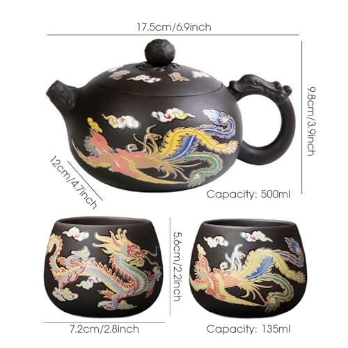 Tetera de arcilla y juego de té chino ideal para regalo tradicional 3