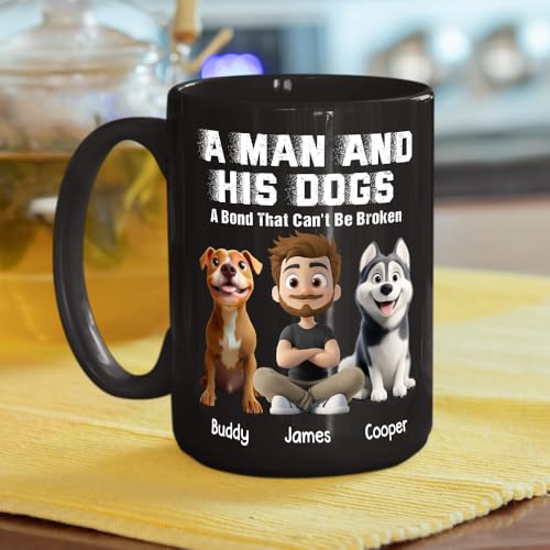 Taza personalizada para papá con perro de cerámica 11 oz miniatura 2