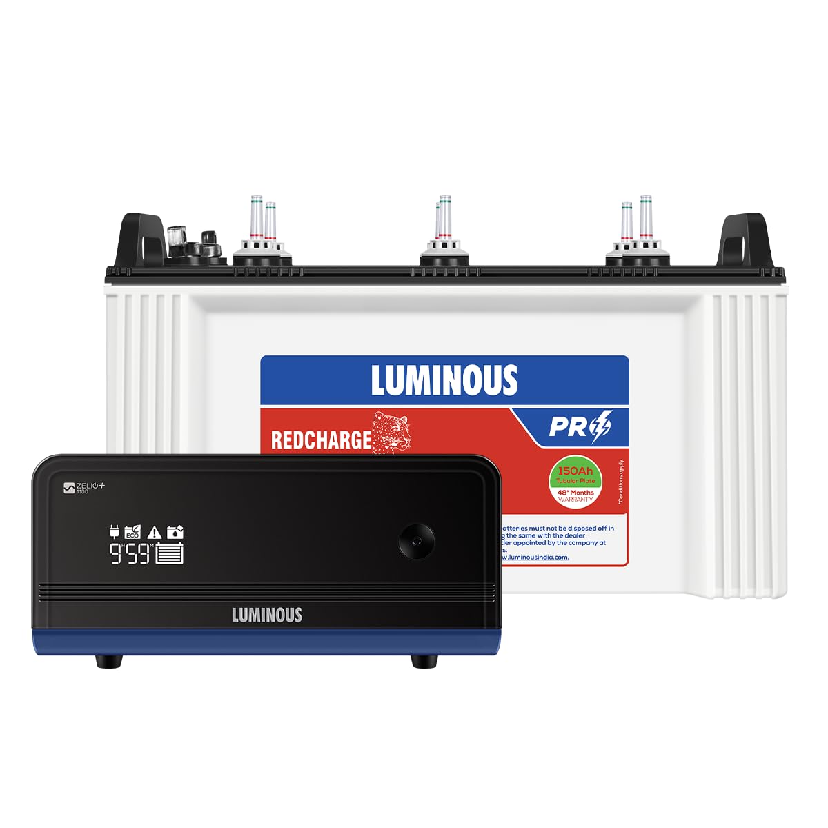 Luminous Inverter & Battery Combo (Zelio1100 Pure Sine Wave 900VA