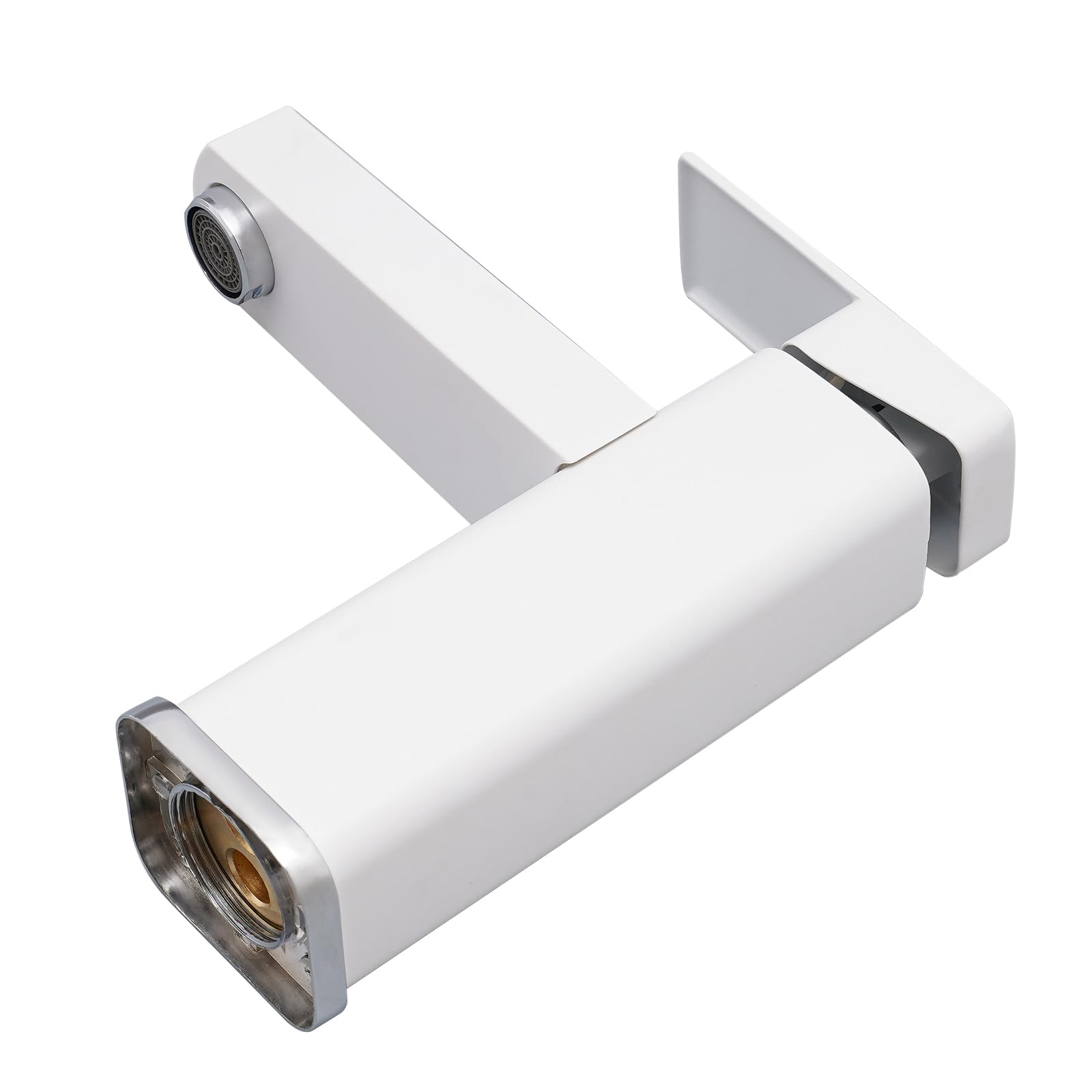Cyfrowy kran ze wskaźnikiem temperatury LED, jednouchwytowy mikser do ciepłej i zimnej wody, wkład ceramiczny, perlator powietrza, przyłącze G1/2", do kuchni, łazienki, umywalki – biały