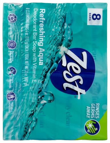 zest 8-bar bath size soap aqua 4 ounce per bar 8 bars 32 ounce