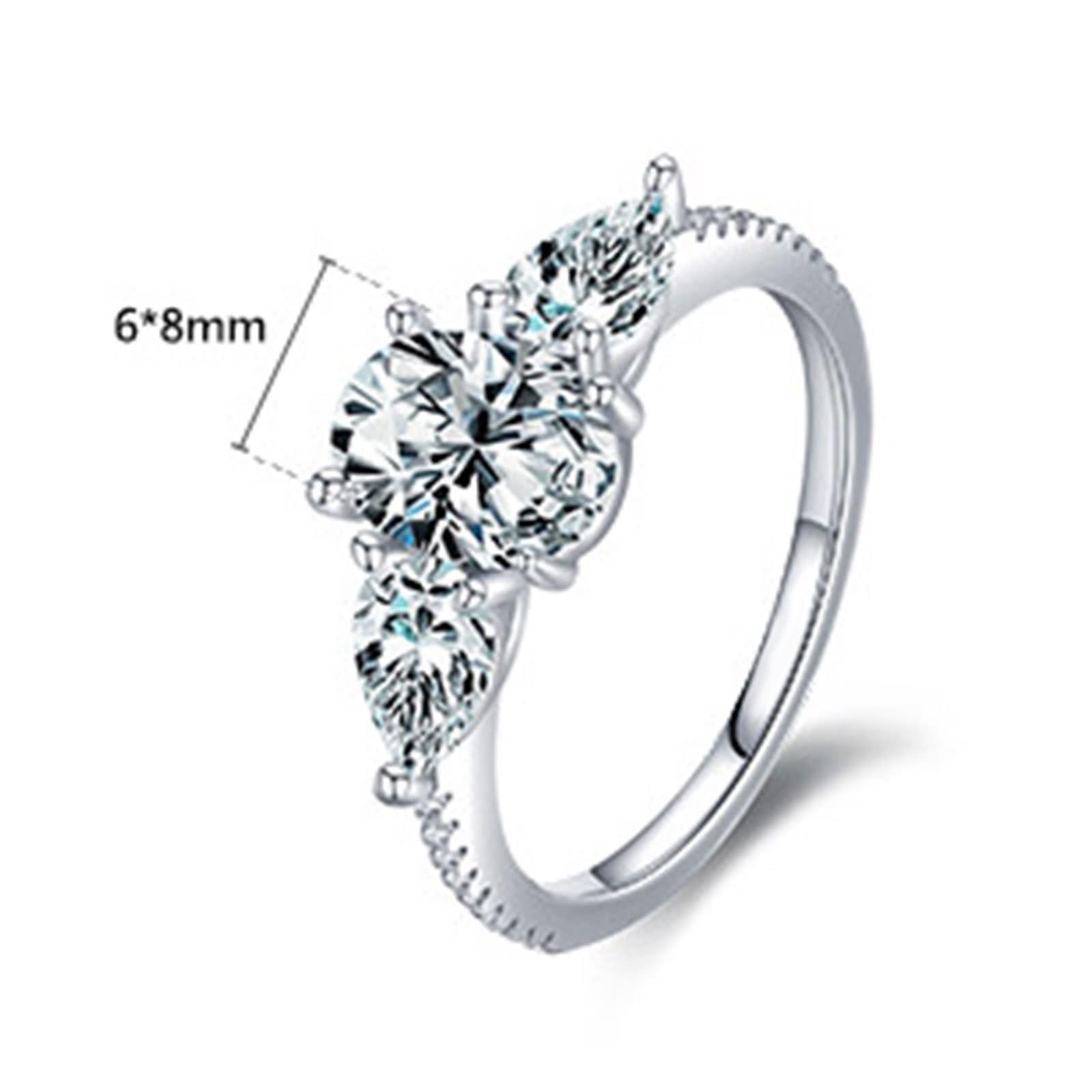 Anillos de mujer, alianzas de boda clásico con circonita cúbica ovalada de plata 925 regalo de boda aniversario