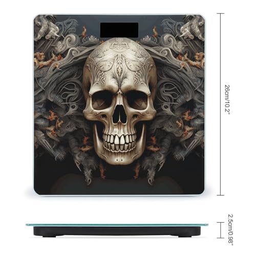 Báscula digital de baño con pantalla LCD y cinta métrica miniatura 2