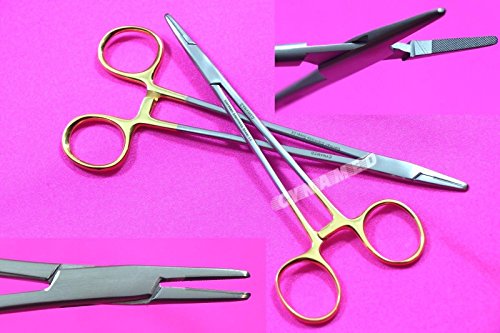 German Stainless Premium TC Mayo HEGAR Needle Holder Driver 7 Plus 8 Inches with Tungsten Carbide Inserts Set of 2 EA CYNAMED
