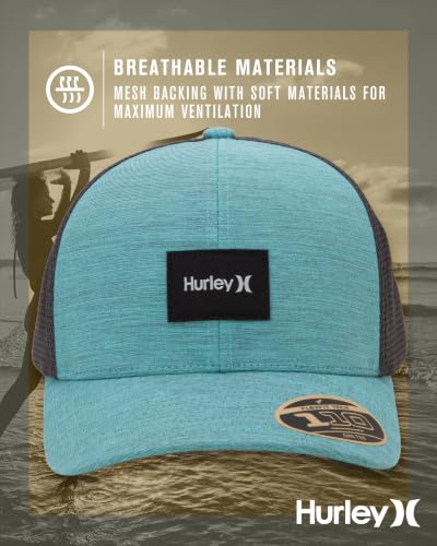 Image of Hurley Mens Trucker Hat - Flexible Quick Dry Fairway Mesh Trucker Hat for Men with Snapback Closure - Classic Mens Caps