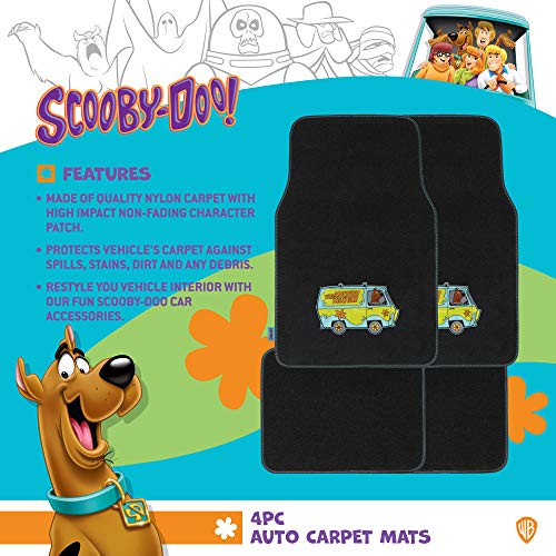 BDK Warner Brothers Scooby Doo Mystery Machine Licensed Auto Carpet Floor Mats, Universal Fit 4PC Set Front & Rear for Car Truck Van SUV (SDMT-1121)