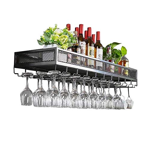 Porte-bouteilles,Étagères flottantes pour meuble de bar Porte-bouteilles, Porte-bouteilles et porte-verres, Porte-bouteilles rustique, Loft Vintage Étagère murale Stockage/Noir/60 * 35cmHeavy Dut
