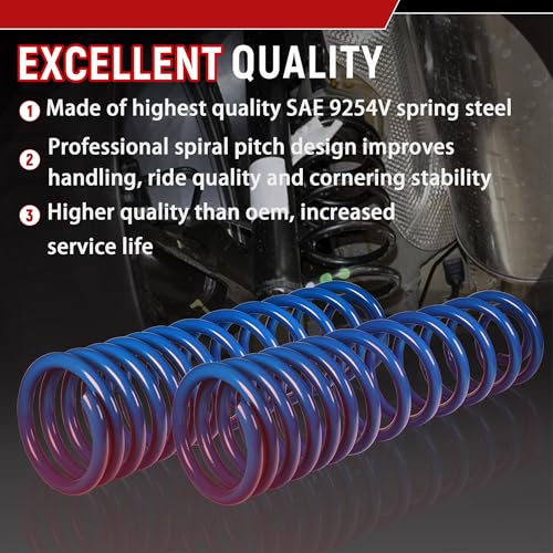 Image of 2PCS 1 inch-3.5 inch Lift Rear Heavy Duty Coil Spring for 2009-2018 Ram 1500 2WD 4WD with Extra 35% Load Capacity (Blue)