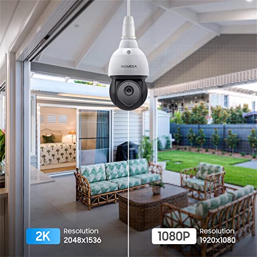 Inqmega 3Mp Light Bulb Camera, 2.4Ghz Wireless Home Security Camera, Motion Detection & Tracking Alarm, 2-Way Audio, Enhanced Night Vision, 360° View Ptz Large Lightbulb Camera Indoors/Outdoors #TOP1