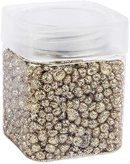 Ideen mit Herz - Pietre glitterate in vetro granulato metallizzato, grana 2 mm fino a 7 mm, 260 g, ideali come decorazione da tavolo o matrimonio, Vetro, gold