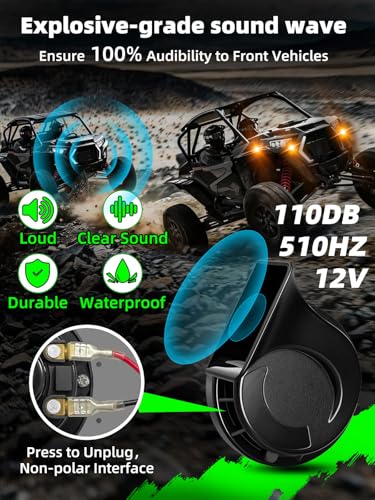 Image of UTV Turn Signal Kit, Pre-Wired, Plug and Play Universal Street Legal UTV Blinker Kits with Rocker Switch, Hazard Light, 110dB Horn, Compatible with Polaris, Can-Am - 8Pods Amber Lights