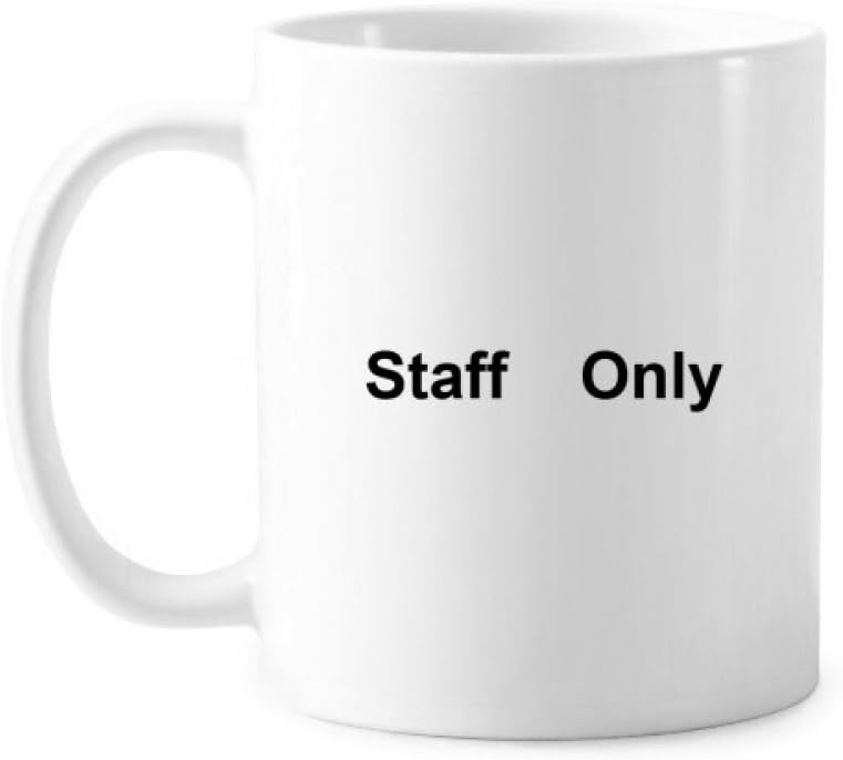 Staff Only Black Symbol Pattern Mug Pottery Ceramic Coffee Porcelain Cup Tableware