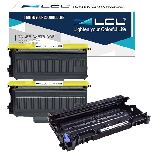 LCL Cartucho de Tóner Compatible para Brother TN2120 TN2110 TN 2120 TN 2110 (2 Pack) + Tambor Compatibile DR2200 DR 2200 DR 2200 (1 Pack) para DCP 7030 DCP 7032 DCP 7040 DCP 7045N HL 2140 HL 2150N