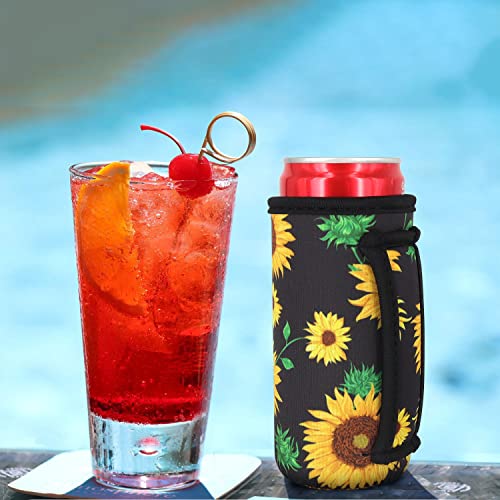 image for AJLTPA 3 Pack Reusable Neoprene Insulated Can Sleeve with Handle for S