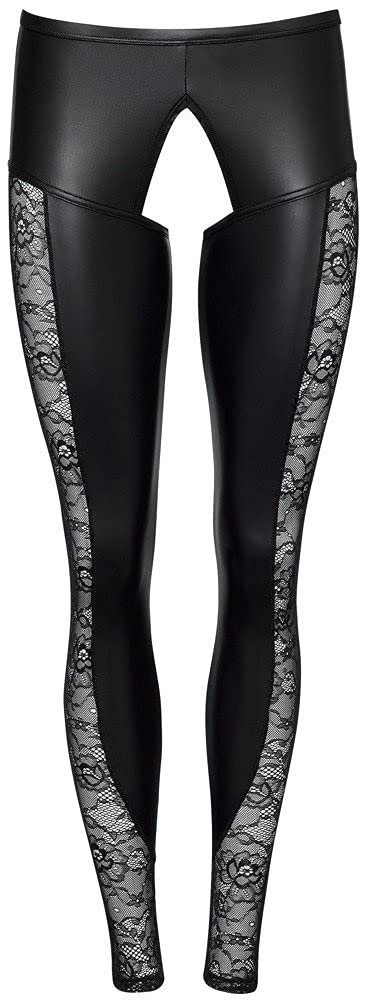 Orion Leggings & String, 2-teiliges Set, ouvert, Spitze, Cut-Outs, schwarz