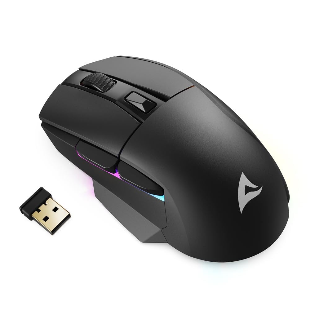Sharkoon SKILLER SGM50W, Souris Gaming, Bi-Mode, 6.400 DPI, Eclairage RVB, PBT Touches principales