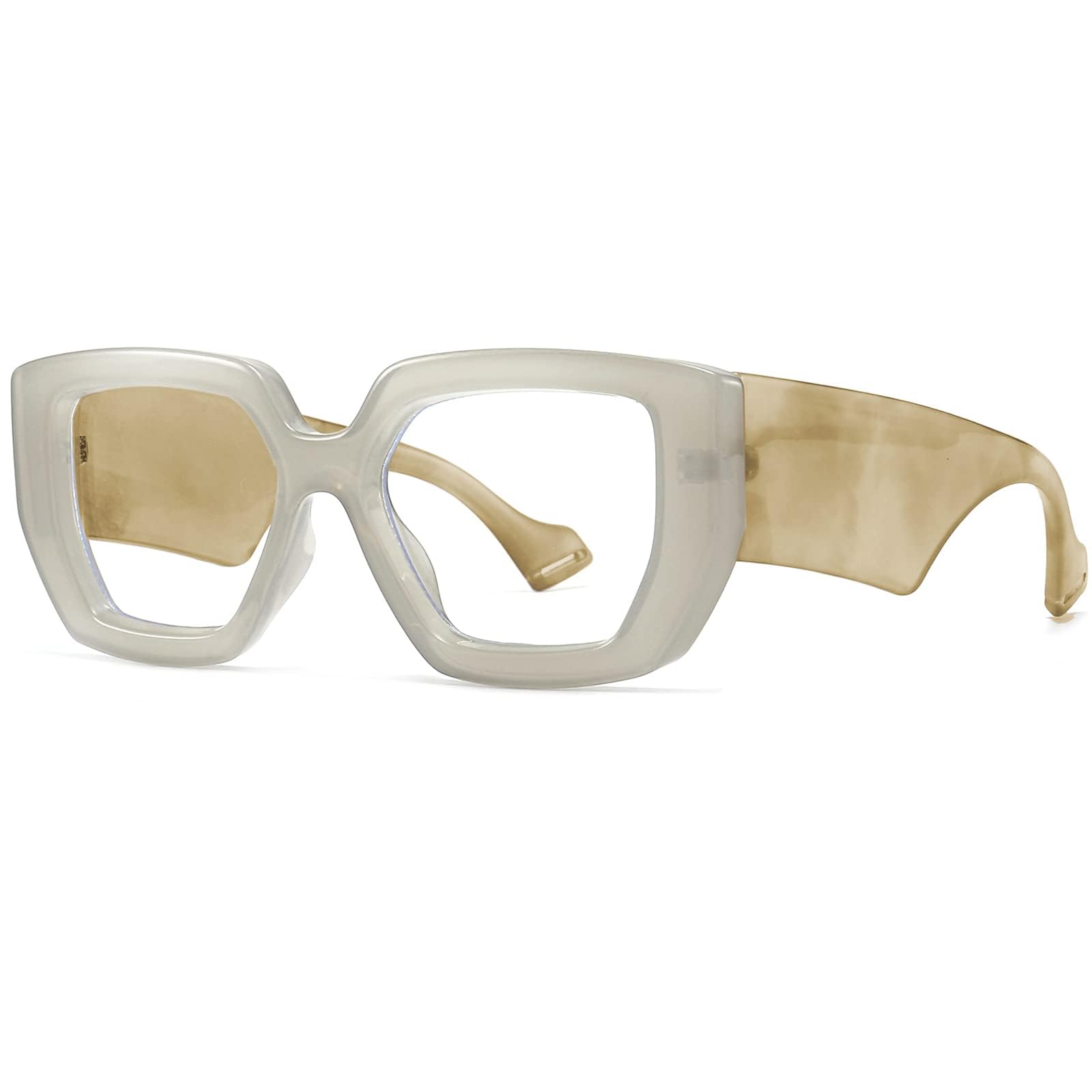 TERRIFI Fashion Oversized Square Blue Light Glasses for Women and Men, Thick Frame Computer Gaming Eyeglasses