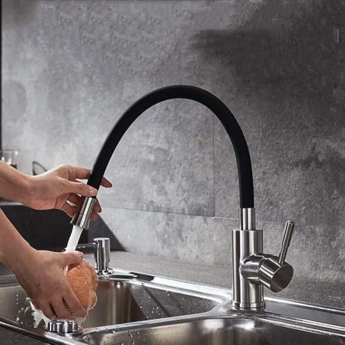 Mitigeur cuisine tap ZH1YFD acier inoxydable déformation arbitraire noir