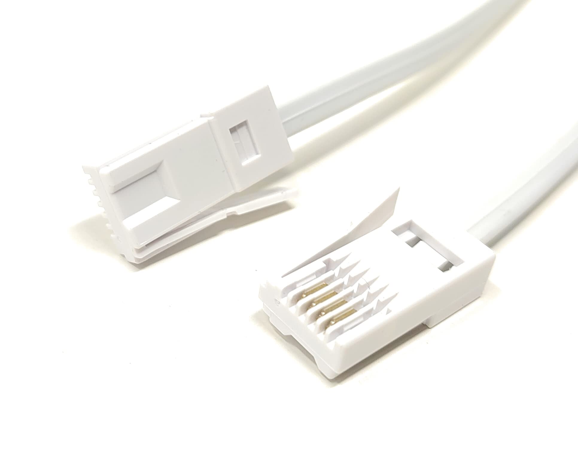 MainCore 2m BT to BT Telephone Cable - 4-Wire 431A Flat Male-to-Male Phone Lead for Landline Modem, Fax & ADSL Broadband (White, 2m) - Image 2