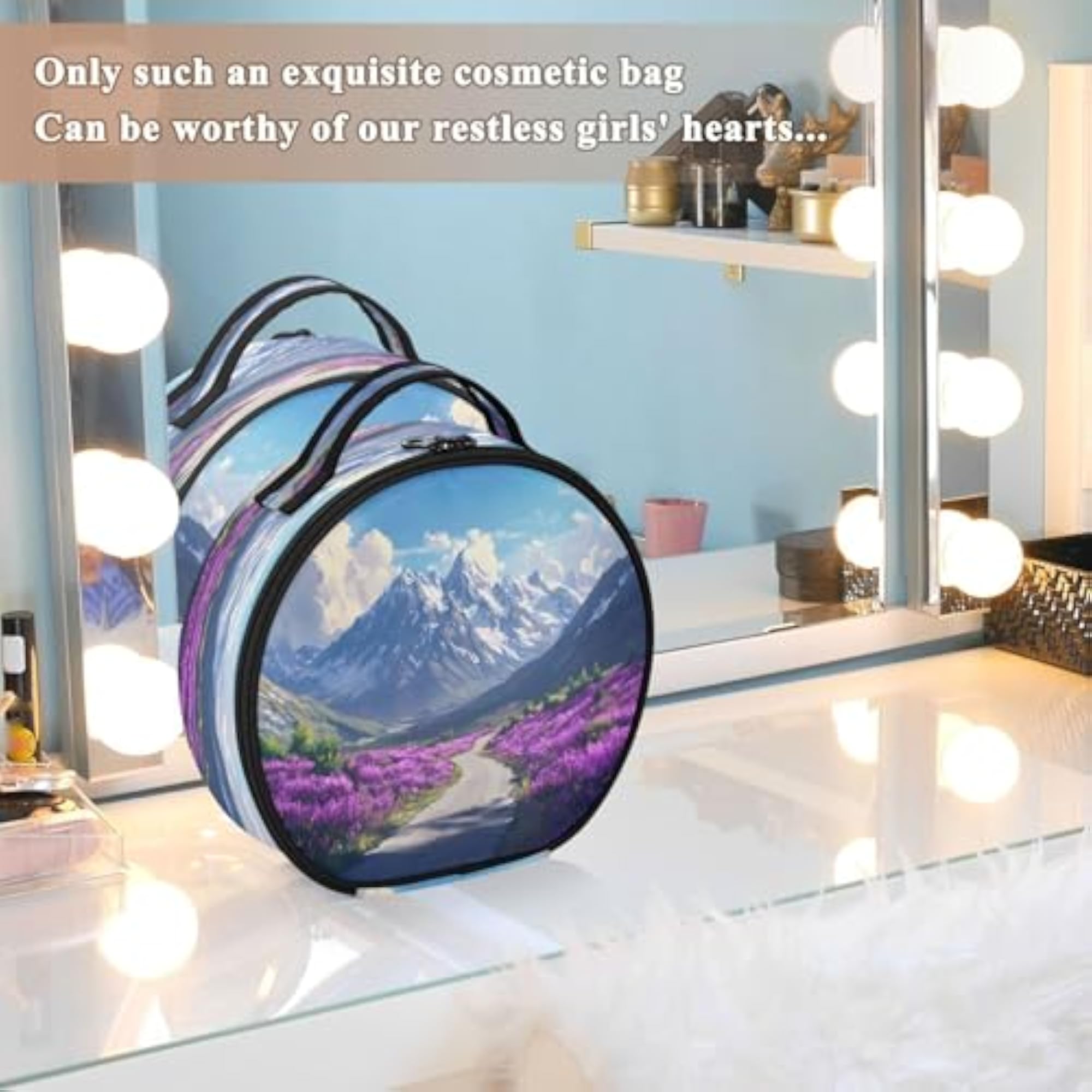 Beautiful Mountains Travel Makeup Case, Portable Organizer