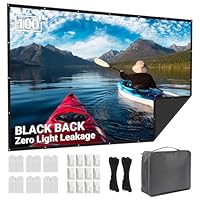 Beamer Leinwand 100 Zoll Outdoor: LEORFI Verbessert Schwarzer Hintergrund Schwarz undurchsichtig - Tragbare Projektionswand Indoor - Projektor Leinwand Faltbar Waschbar für Heimkino - mit Tragetasche