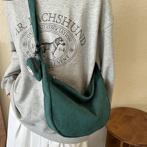 eYLun Women Corduroy Crossbody Bag Small Tote Bag Shoulder Handbag Adjustable Mini Crescent Bags2