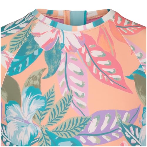 Image of Roxy Girls' Long Sleeve One-piece Rashguard Swimsuit with UPF 50+ Sun Protection, Quick Drying Bathing Suit