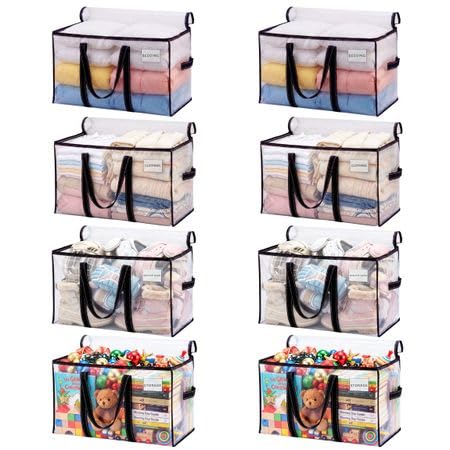 VENO 8 Pack Clear Moving Bags Heavy Duty, Extra Large Storage Bags