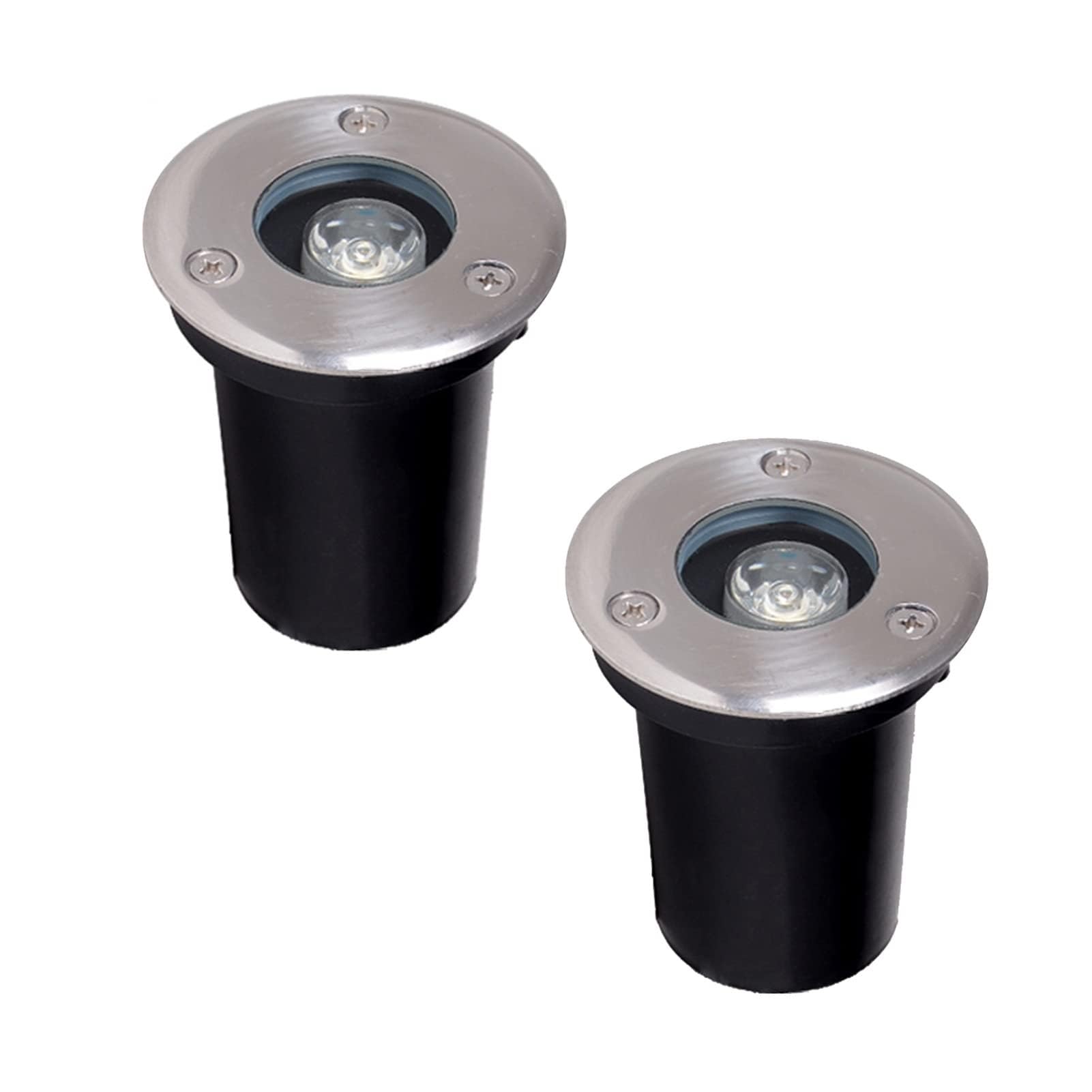 Lampa krajobrazowa LED, 2 wodoszczelne, wpuszczane reflektory LED, okrągła lampa do ogrodu, na taras, do oświetlenia chodnika, IP65, dekoracyjne oświetlenie krajobrazu (żółta 1 W DC 24 V)