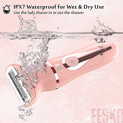 Electric Razor For Women, Eeska 2-In-1 Womens Shaver For Face Legs And Underarm, Portable Bikini Trimmer Ladies Shaver, Ipx7 Waterproof Wet And Dry Hair Removal, Type C Usb Recharge Pink #TOP3