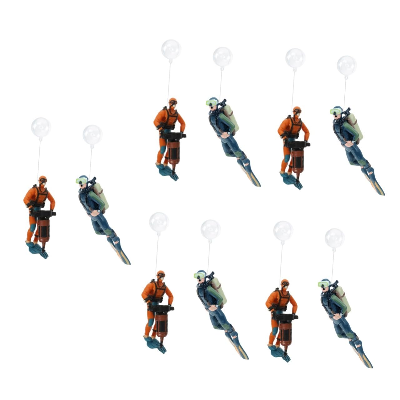 OUNONA 5 Ensembles Ornements De Plongeur Aquarium Réservoir Artificiel Petite Décoration Statue De Plongeur Flottant en Plastique Figurine De Plongeur en Plastique Plongeurs 2 pièces * 5