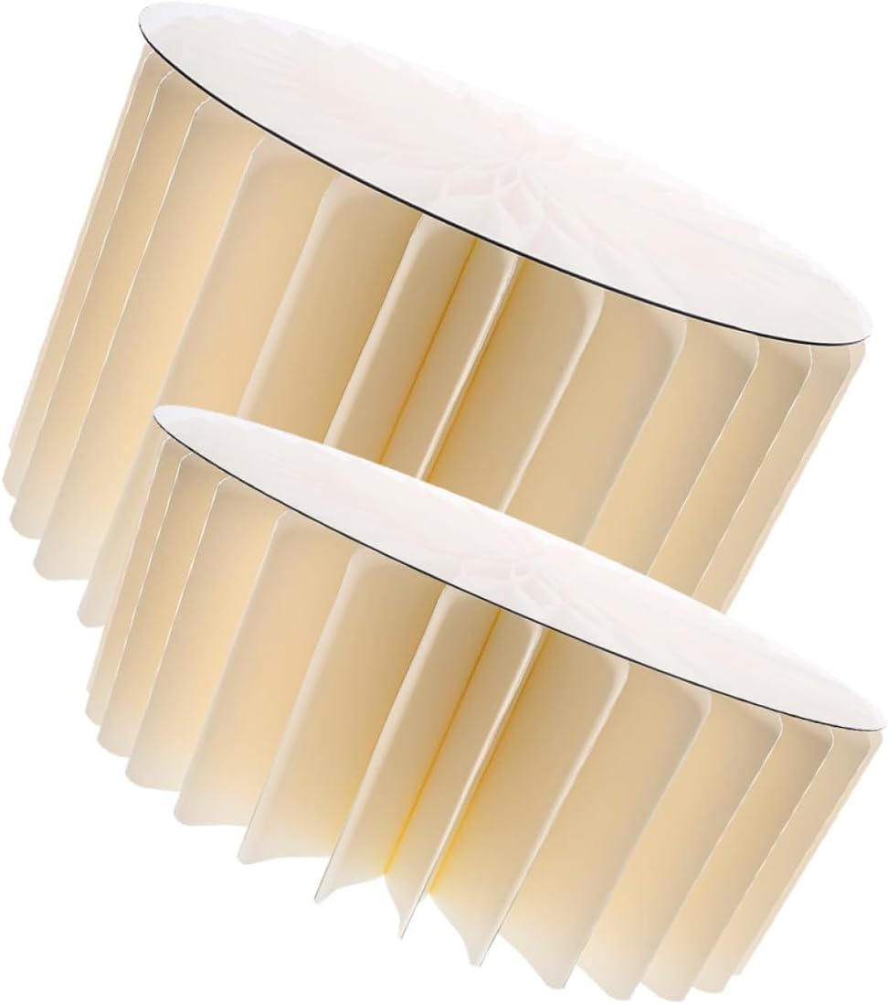 Cylinder Pedestal Stand for Party Decor, 2pcs Paper Cake Display Stands with 30cm Diameter, 20cm and 40cm Height, White Reinforced Paper for Wedding Centerpieces and Table