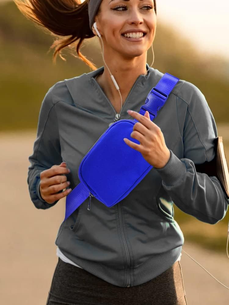 Belt Bag with Extender Strap 65'', Plus Size Fanny Pack Crossbody Bags for Women Men, Mini Everywhere Belt Bag, Fashion Small Waist Pouch (Royal blue + strap) - Image 3