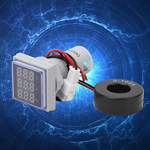 Image of Voltage Current Power Factor Frequency Electric Energy Monitor Ammeter Voltmeter Multimeter Tester Refreshing Speed About 200ms Time Automotive Parts (White)