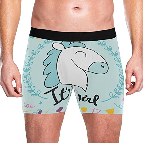 Ropa interior elástica de hombre tipo bóxer de unicornio para oficina y deporte 2