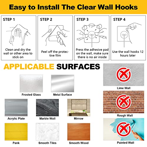 Large Adhesive Wall-Hooks-For-Hanging-Heavy-Duty,60Lb(Max) Kitchen-Organization-And-Storage-Hook,Waterproof Towel-Holder,Shower-Hooks For Bathroom-Accessories,Home-Decor,Apartment Dorm Room Essentials #TOP6