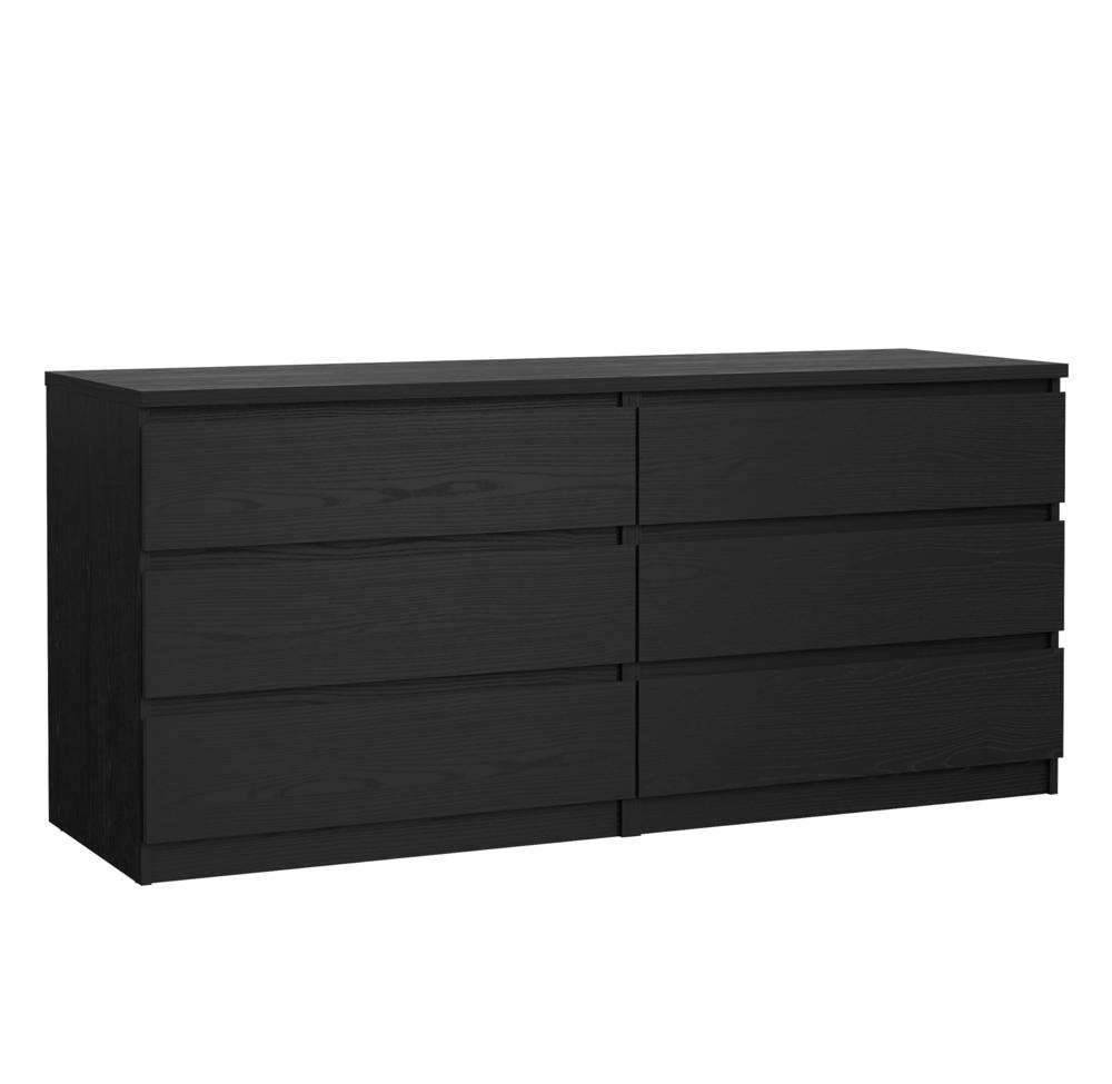 Amazon.com: 6 Drawer Double Dresser, Black Woodgrain : Home & Kitchen