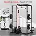 JEEKEE Power Rack with LAT Pulldown, 2000LBS Power Cage with Cable System, Multi-Function Squat Rack with J-Hooks, Safety Bars, Landmine, Pull Up Bar & Attachments for Home Gym Strength Training,Black