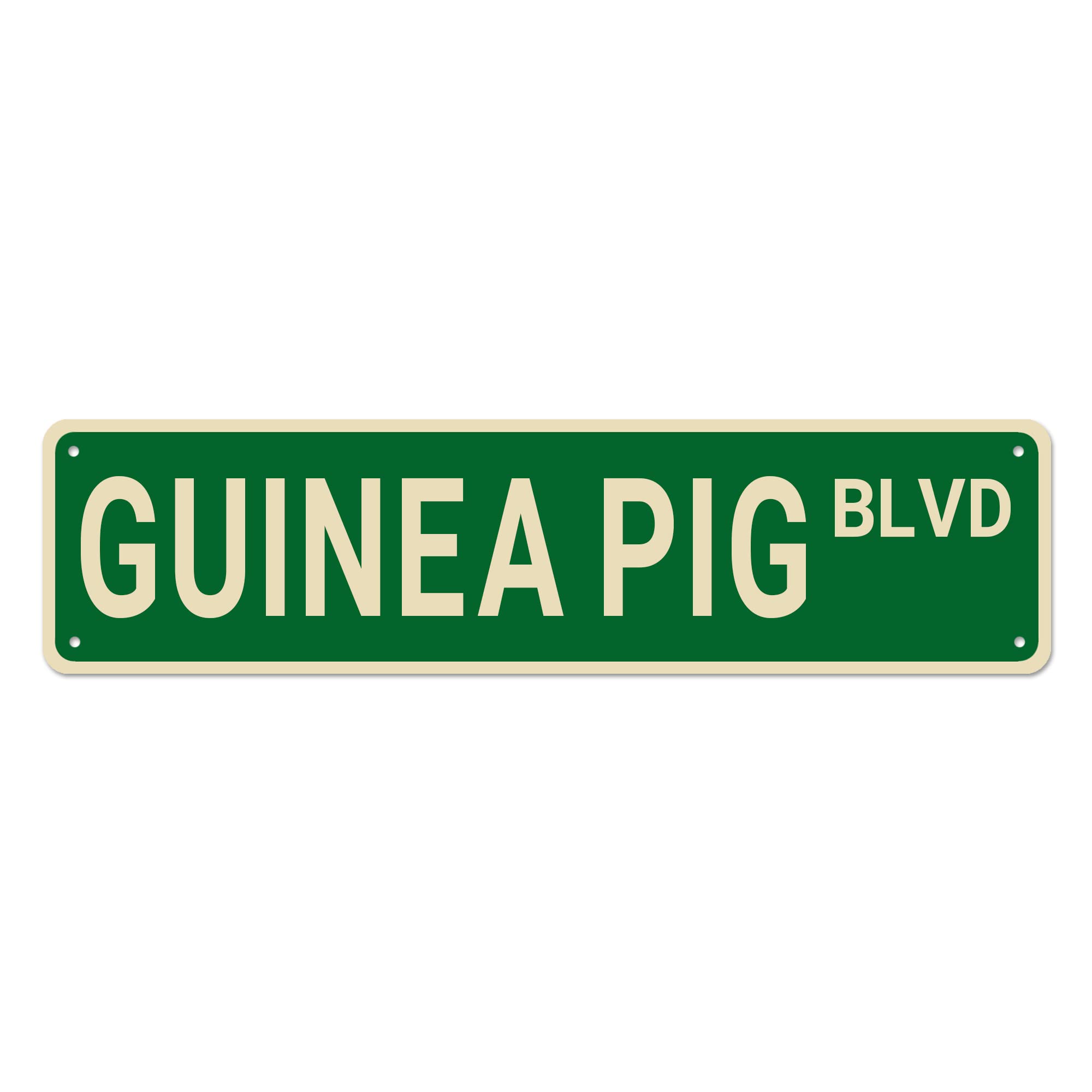 Sitrmgh Sign Guinea Pig Blvd Street Guinea Pig Guinea Pig Lover Gift, Funny Wall Decor For Home/Farmhouse/Man Cave, Quality Metal S 16X4 Inch