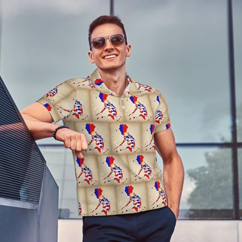 Polo homme drapeau philippin vêtement été imprimé doux Map02