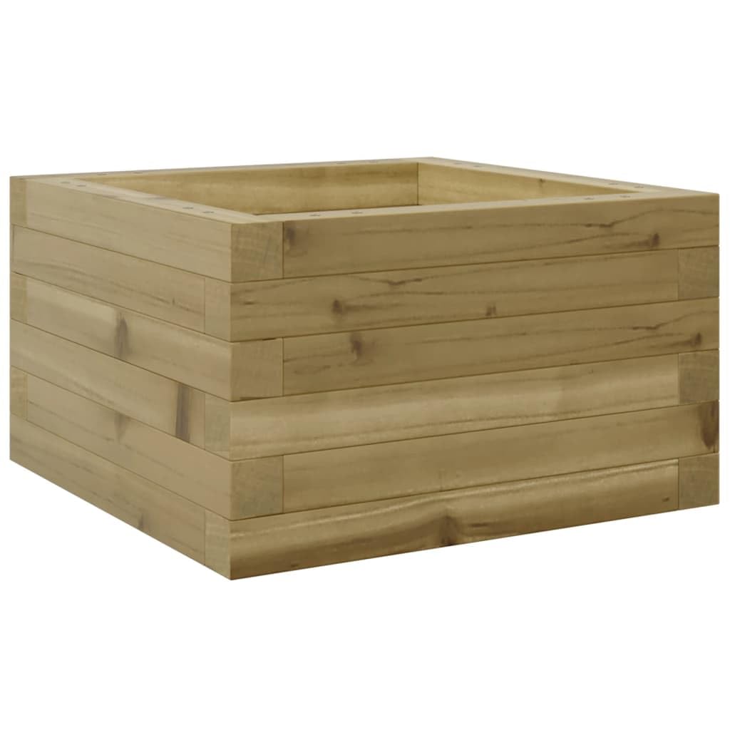 Jardinière en bois de pin imprégné 40x40x23 cm carrée pour fleurs et légumes