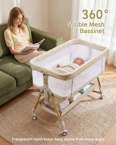 Wnttmt Rocking Bassinet with Wheels